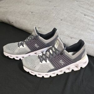 On Running Gray Athletic Shoes with Cloud Cushioning